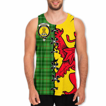 Galloway Tartan Family Crest Men Tank Top Lion Rampant Honor
