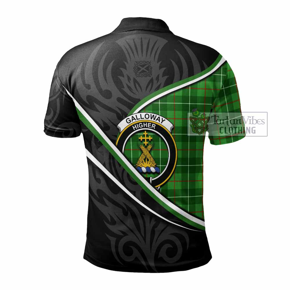 Galloway Tartan Family Crest Polo Shirt Celtic Scottish Thistle Floral - Tartan Vibes Clothing