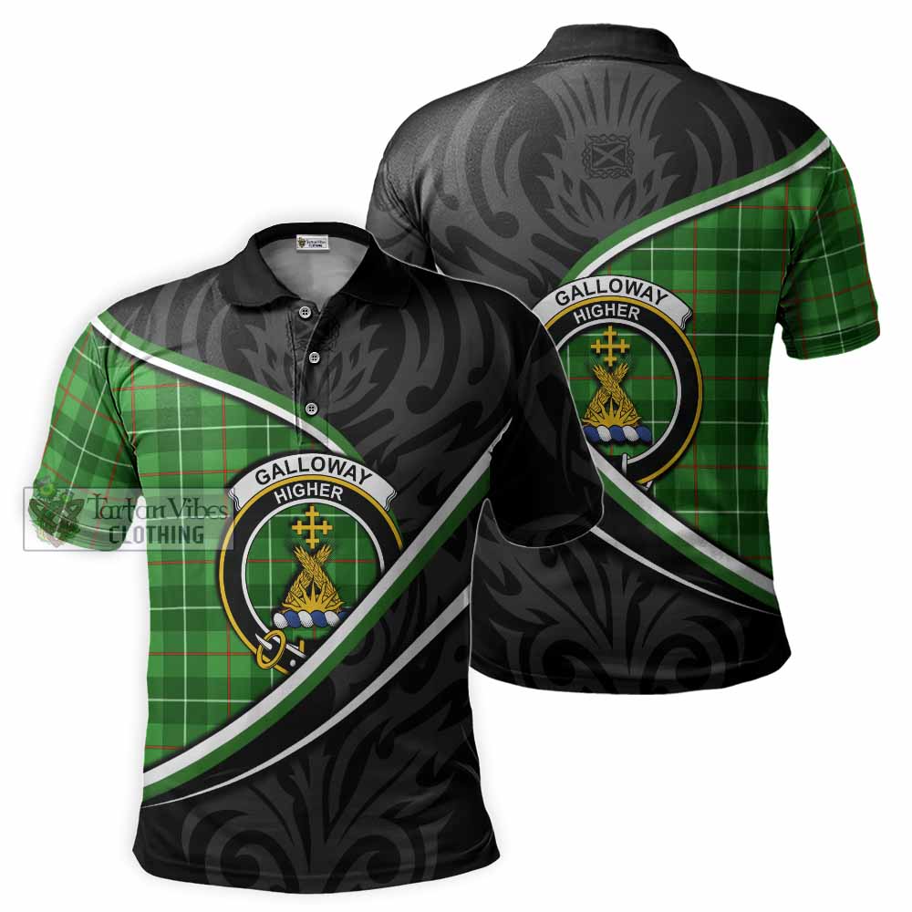 Galloway Tartan Family Crest Polo Shirt Celtic Scottish Thistle Floral - Tartan Vibes Clothing