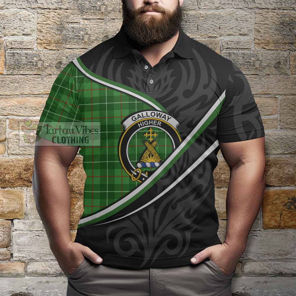 Galloway Tartan Family Crest Polo Shirt Celtic Scottish Thistle Floral - Tartan Vibes Clothing