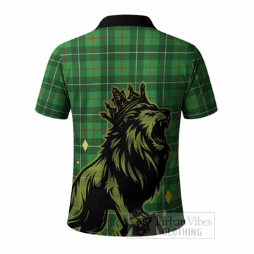 Galloway Tartan Family Crest Polo Shirt Crowned Lion Roaring