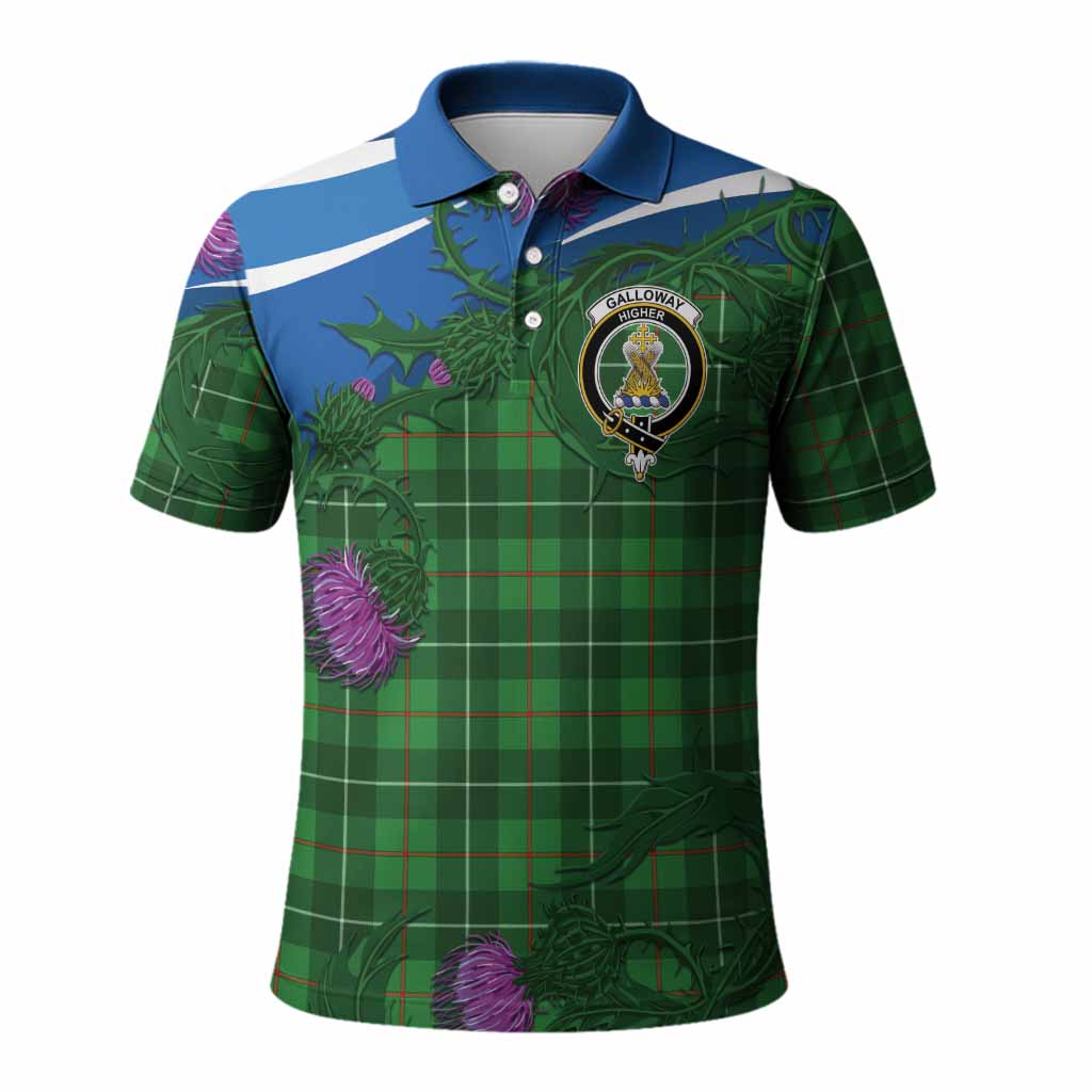 Galloway Tartan Family Crest Polo Shirt Thistle in Minimalism