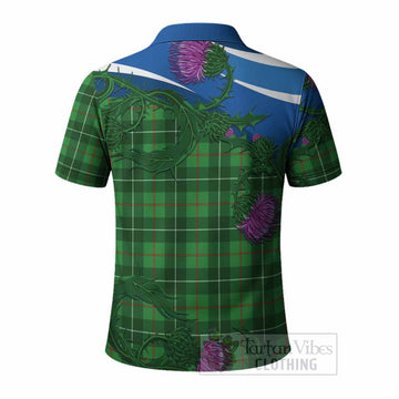 Galloway Tartan Family Crest Polo Shirt Thistle in Minimalism