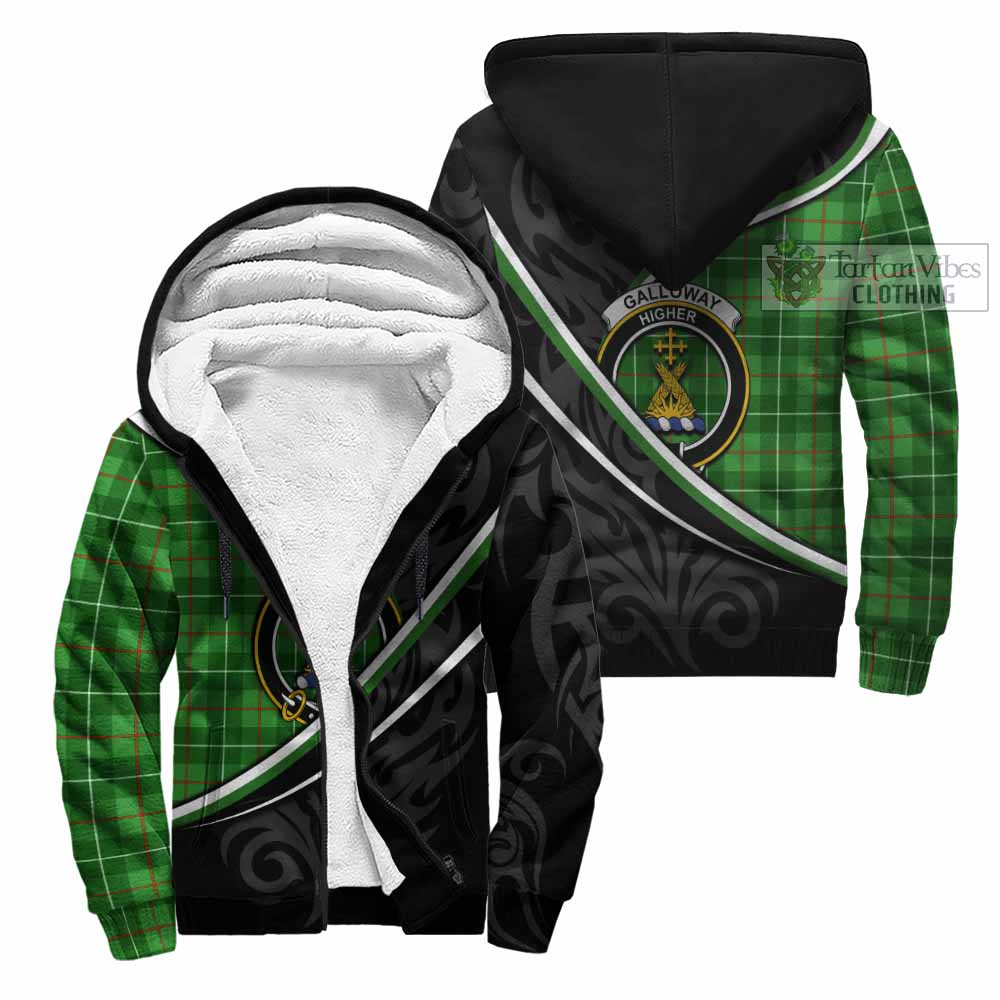 Galloway Tartan Family Crest Sherpa Hoodie Celtic Scottish Thistle Floral - Tartan Vibes Clothing
