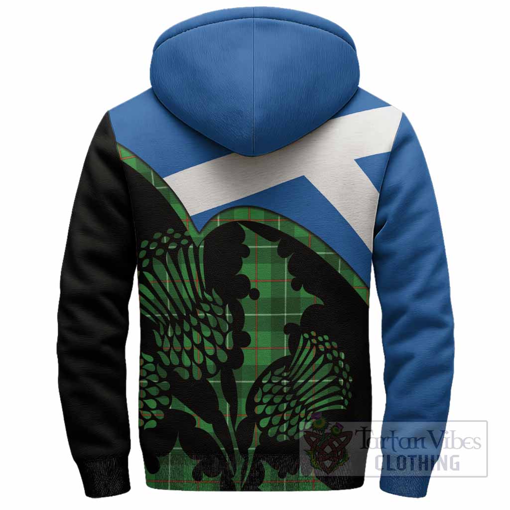Galloway Tartan Family Crest Sherpa Hoodie Scotland Thistle Floral Flag Style