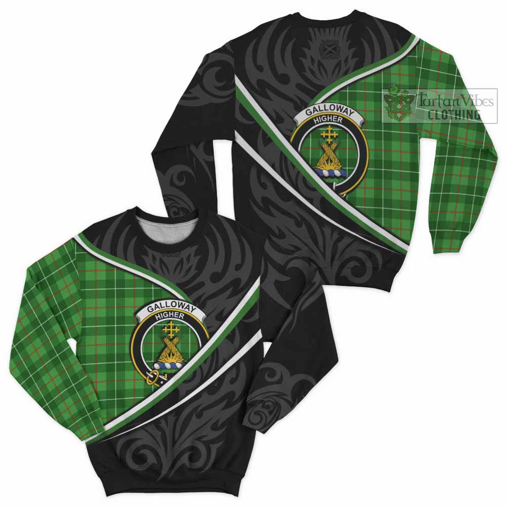 Galloway Tartan Family Crest Sweatshirt Celtic Scottish Thistle Floral - Tartan Vibes Clothing