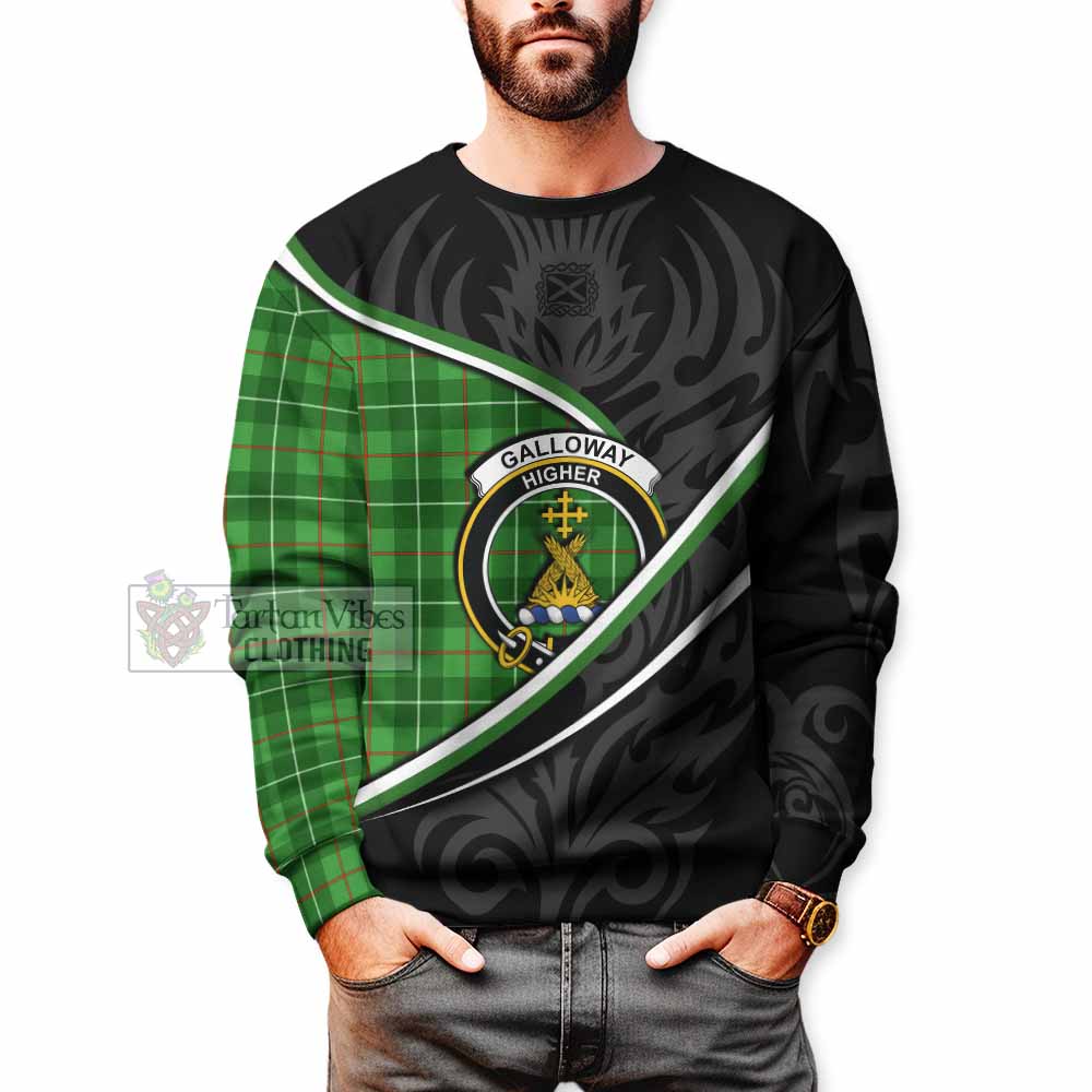 Galloway Tartan Family Crest Sweatshirt Celtic Scottish Thistle Floral - Tartan Vibes Clothing