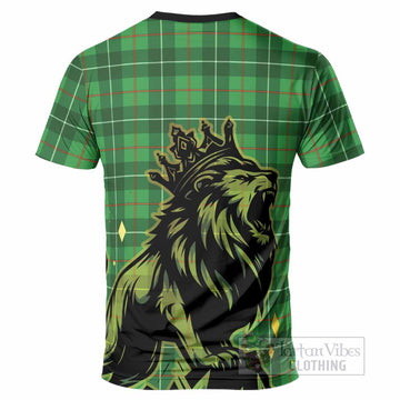 Galloway Tartan Family Crest T-Shirt Crowned Lion Roaring