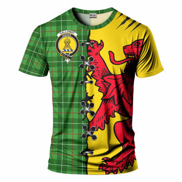 Galloway Tartan Family Crest T-shirt Lion Rampant Honor