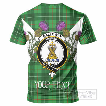Galloway Tartan Family Crest T-Shirt Scottish Burns Night Thistle Floral