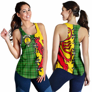 Galloway Tartan Family Crest Women Racerback Tanks Lion Rampant Honor - Tartan Vibes Clothing