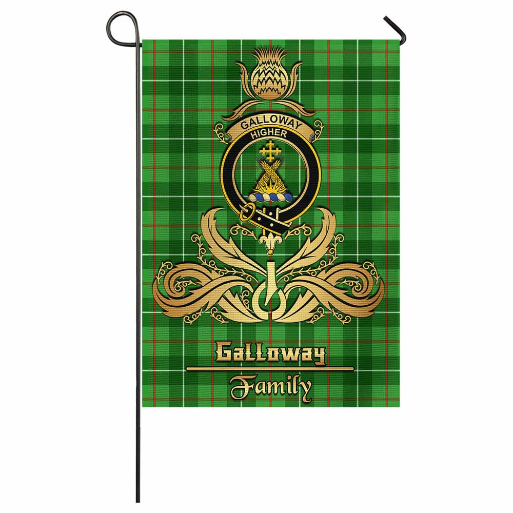 Galloway Tartan Garden Flag with Highland Thistle Cherish Family Crest Style - Tartan Vibes Clothing