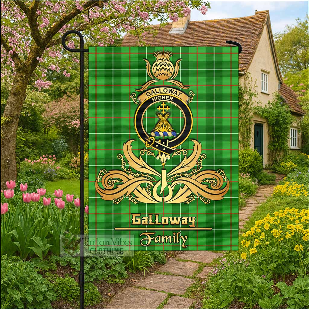 Galloway Tartan Garden Flag with Highland Thistle Cherish Family Crest Style - Tartan Vibes Clothing
