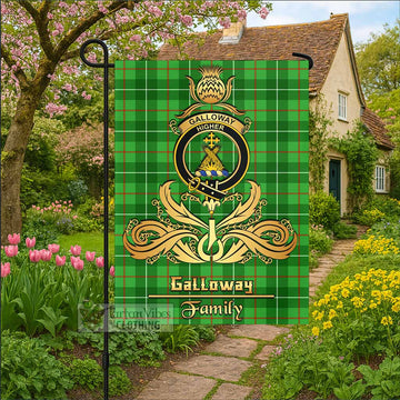 Galloway Tartan Garden Flag with Highland Thistle Cherish Family Crest Style