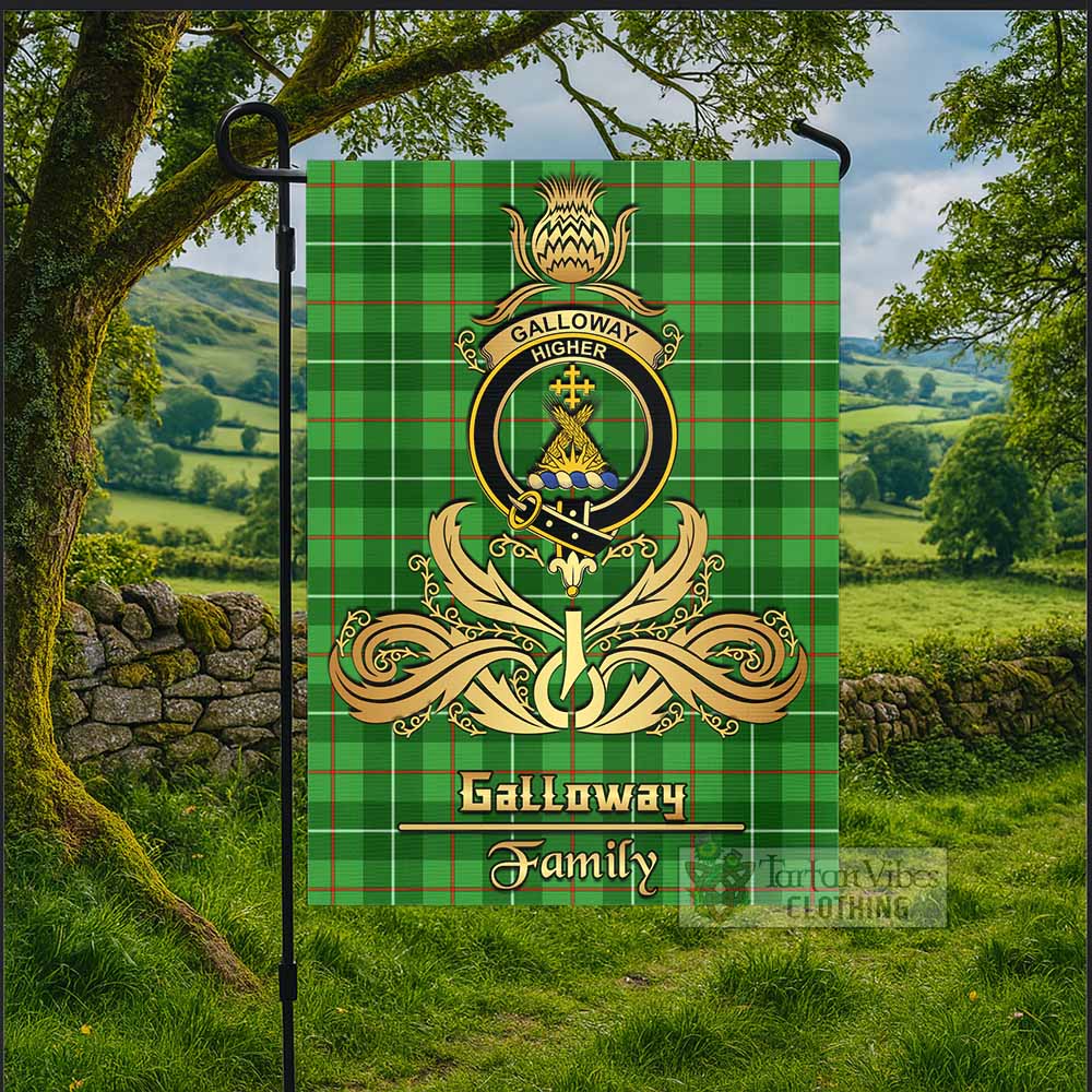 Galloway Tartan Garden Flag with Highland Thistle Cherish Family Crest Style - Tartan Vibes Clothing