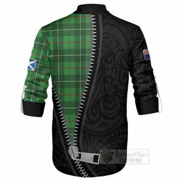 Galloway Tartan Ghillie Shirt New Zealand Pattern Unique Zipper Stylized