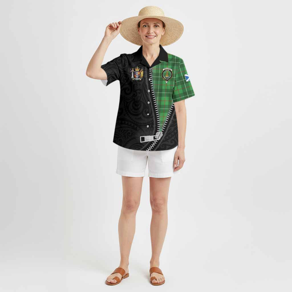 Galloway Tartan Hawaiian Shirt New Zealand Pattern Unique Zipper Stylized
