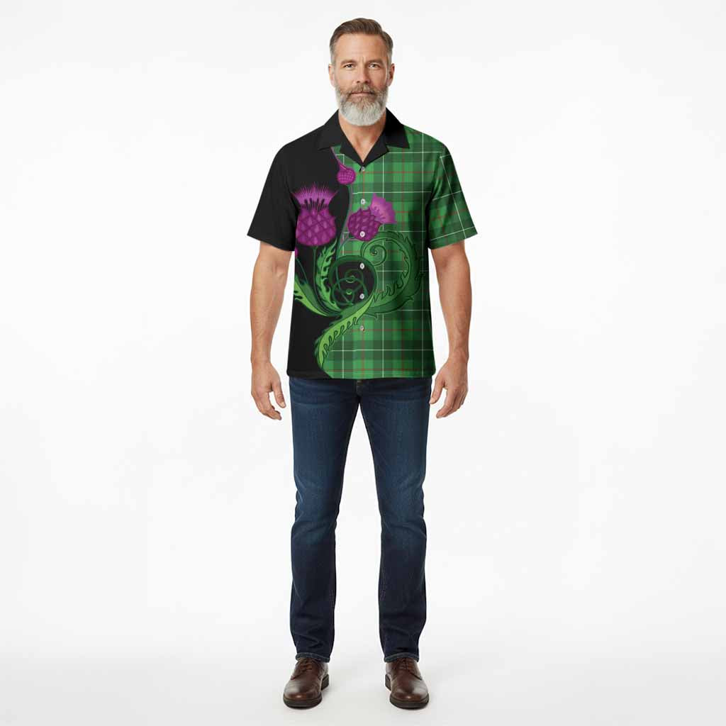 Galloway Tartan Hawaiian Shirt Traditional Scottish Thistle