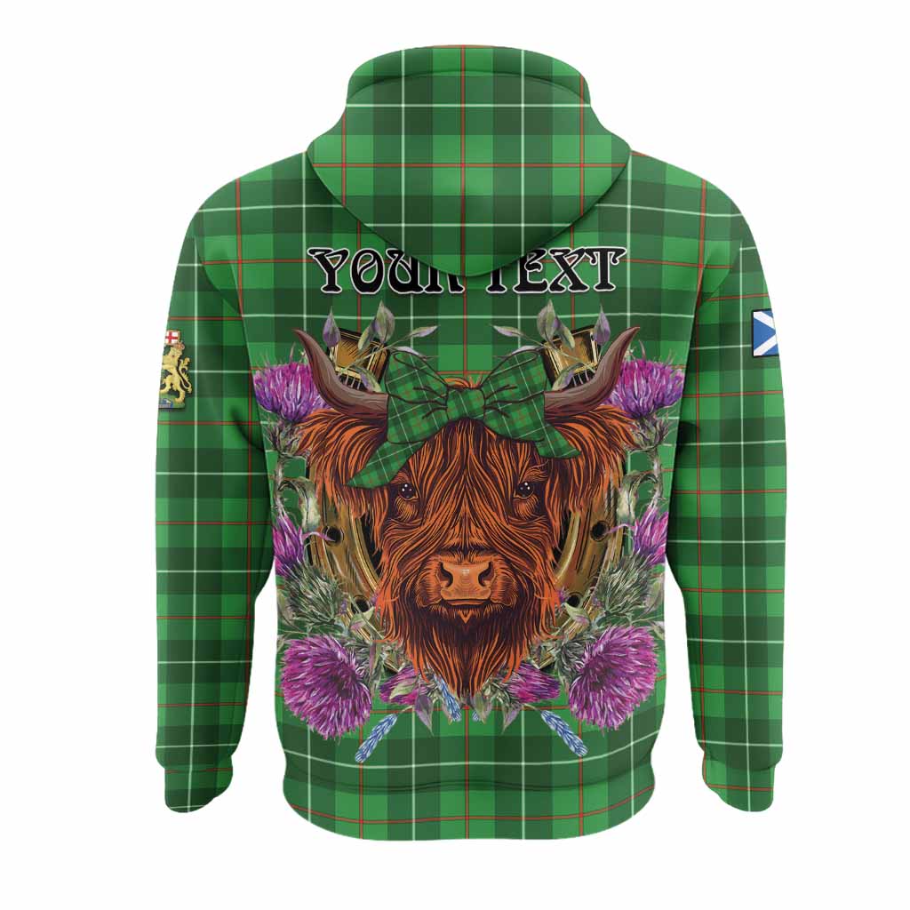 Galloway Tartan Hoodie Scottish Thistle Heilan Coo