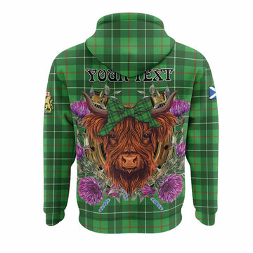 Galloway Tartan Hoodie Scottish Thistle Heilan Coo