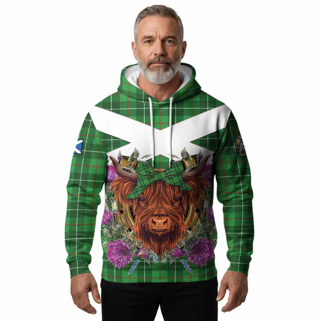 Galloway Tartan Hoodie Scottish Thistle Heilan Coo