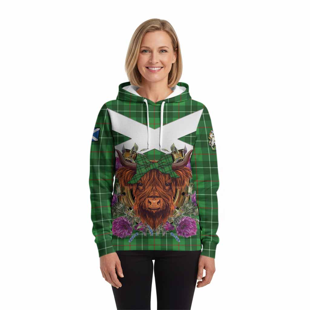 Galloway Tartan Hoodie Scottish Thistle Heilan Coo