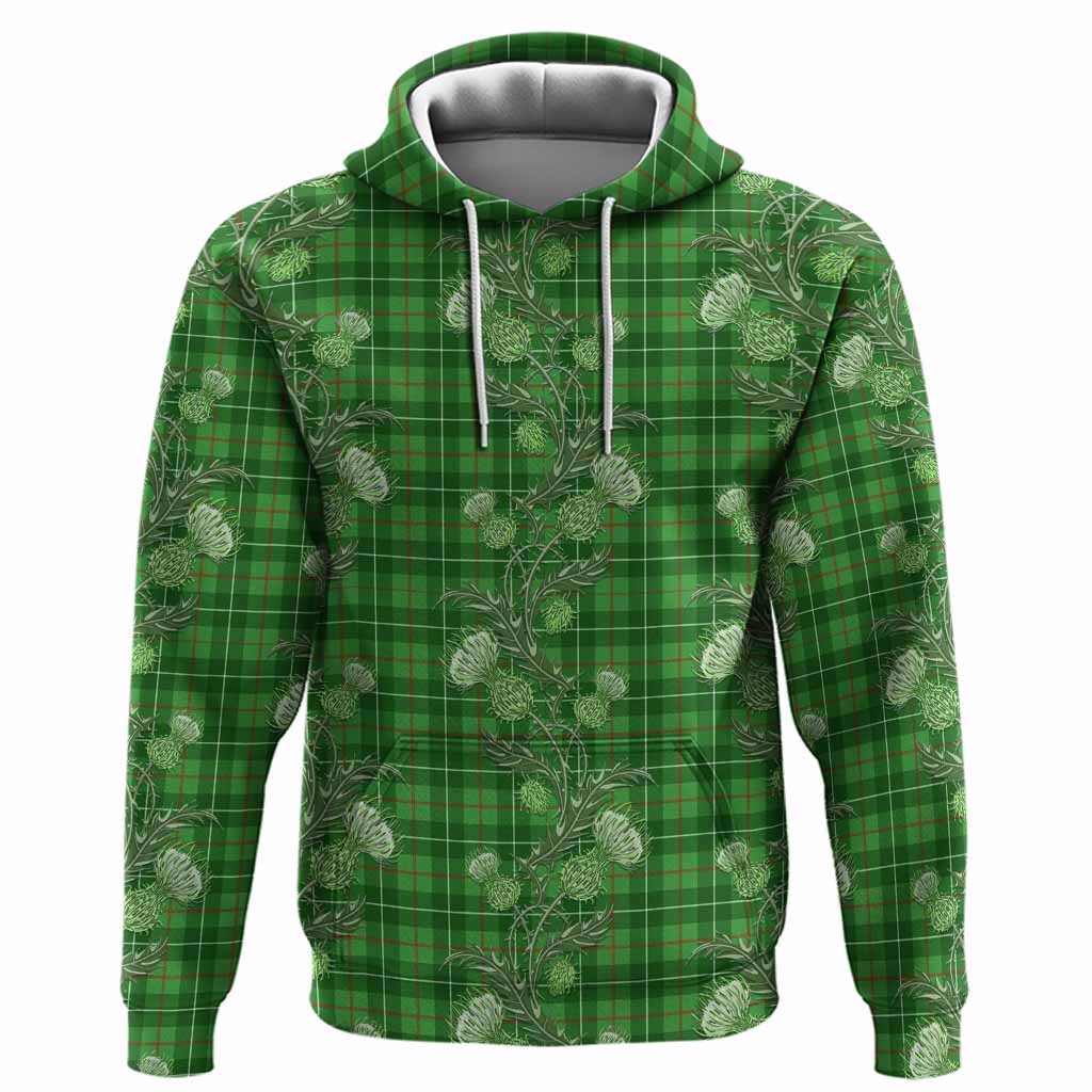 Galloway Tartan Hoodie Seamless Scottish Thistle Flowers