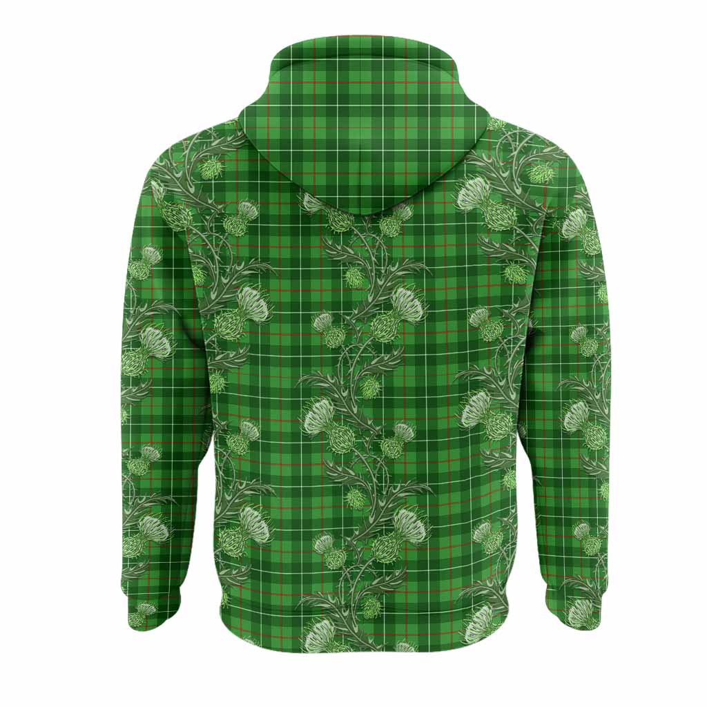 Galloway Tartan Hoodie Seamless Scottish Thistle Flowers