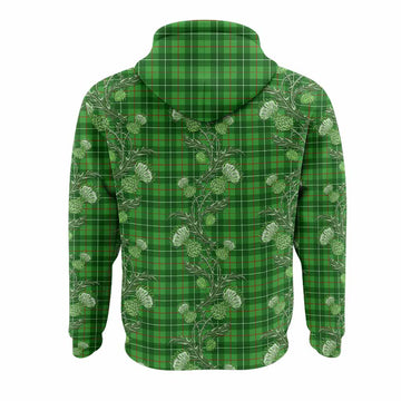 Galloway Tartan Hoodie Seamless Scottish Thistle Flowers