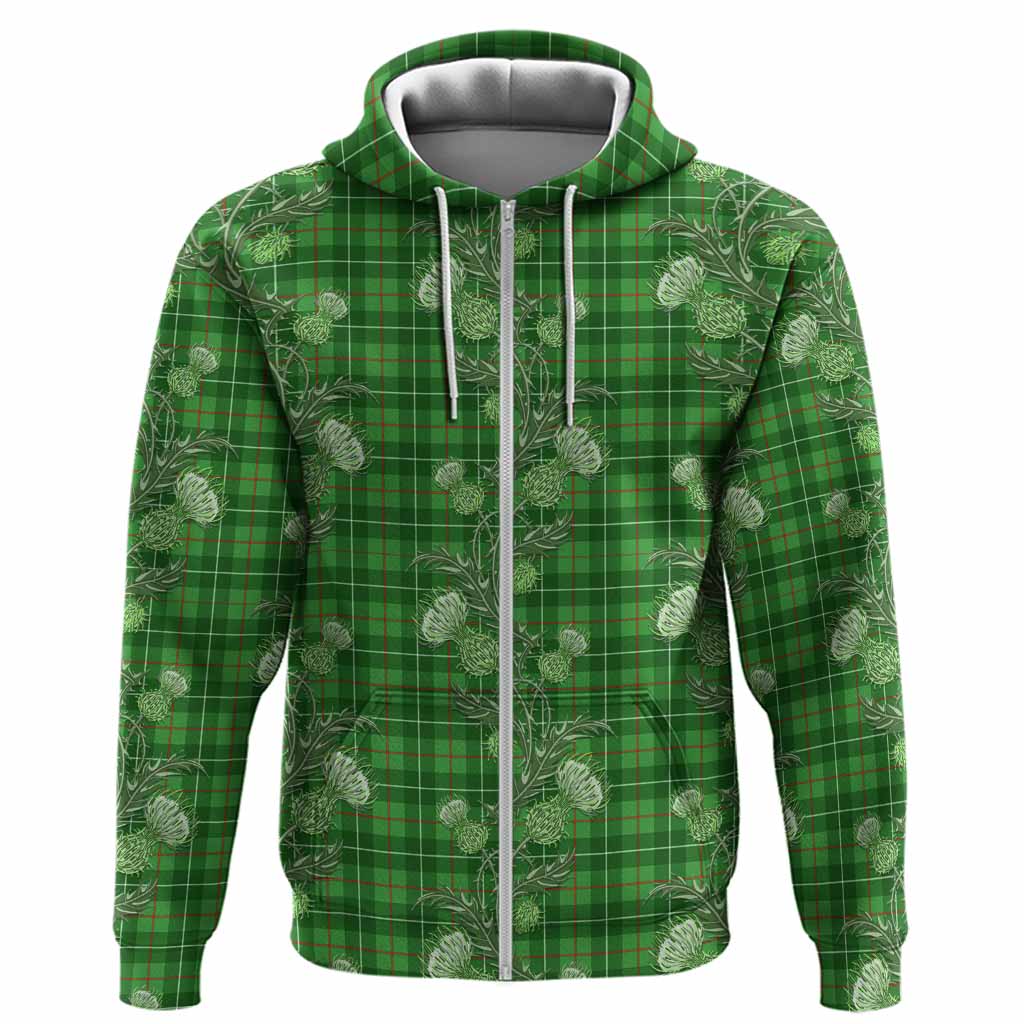 Galloway Tartan Hoodie Seamless Scottish Thistle Flowers