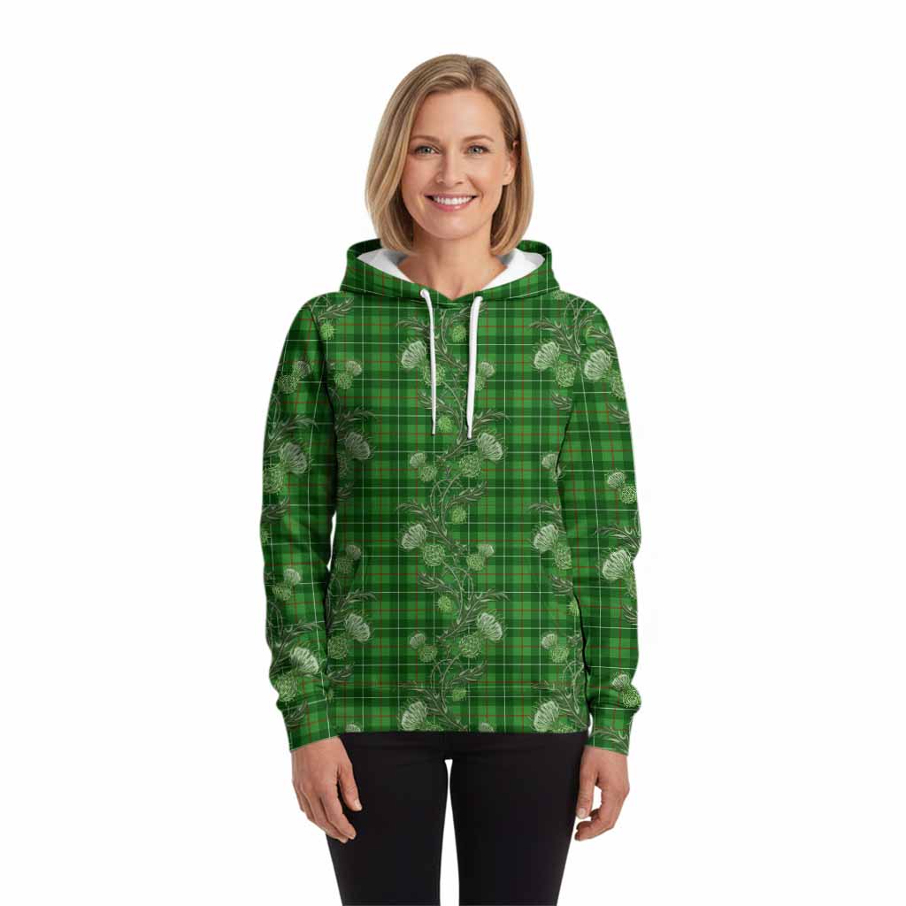 Galloway Tartan Hoodie Seamless Scottish Thistle Flowers