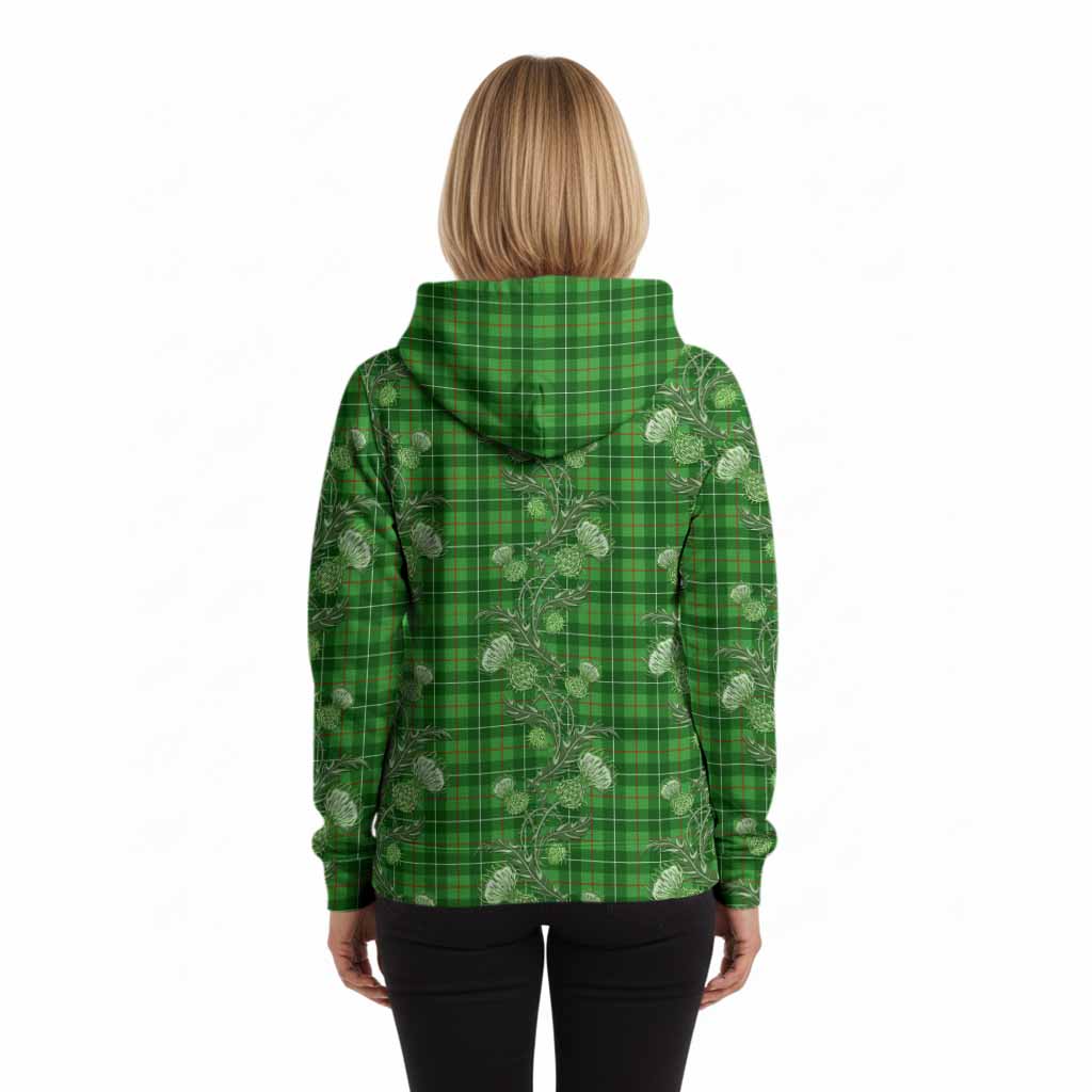 Galloway Tartan Hoodie Seamless Scottish Thistle Flowers