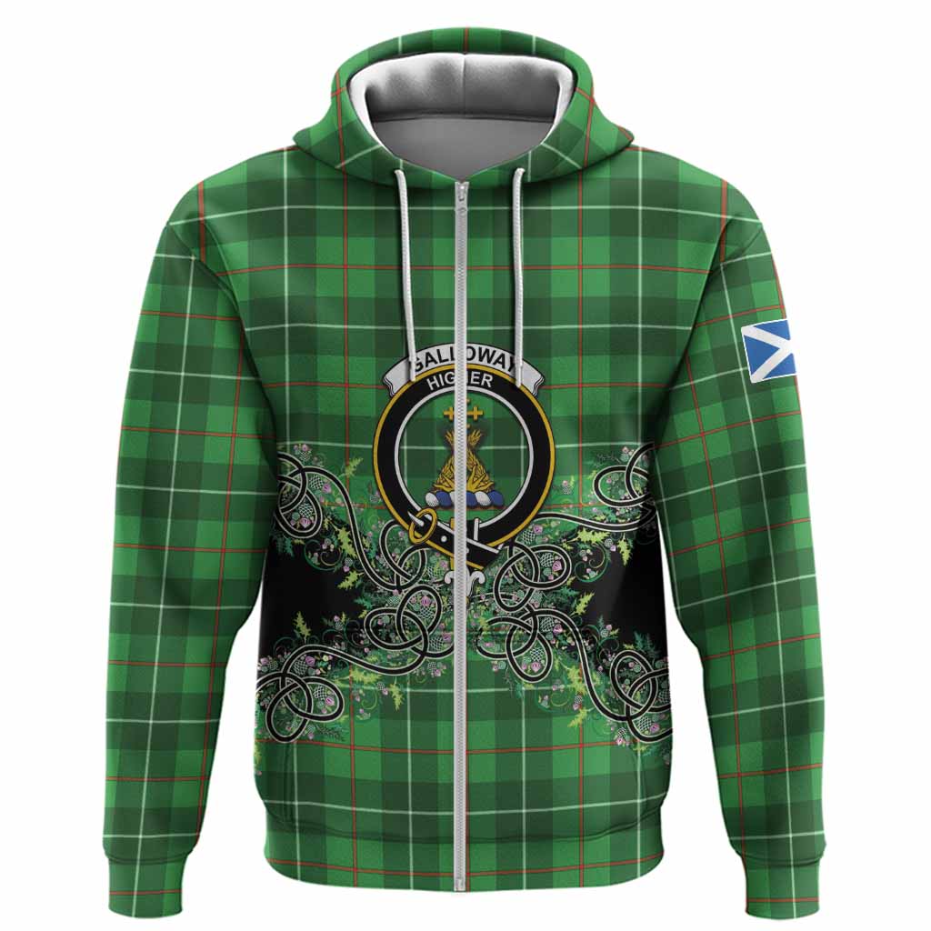 Galloway Tartan Hoodie Thistle Scottish Spirit