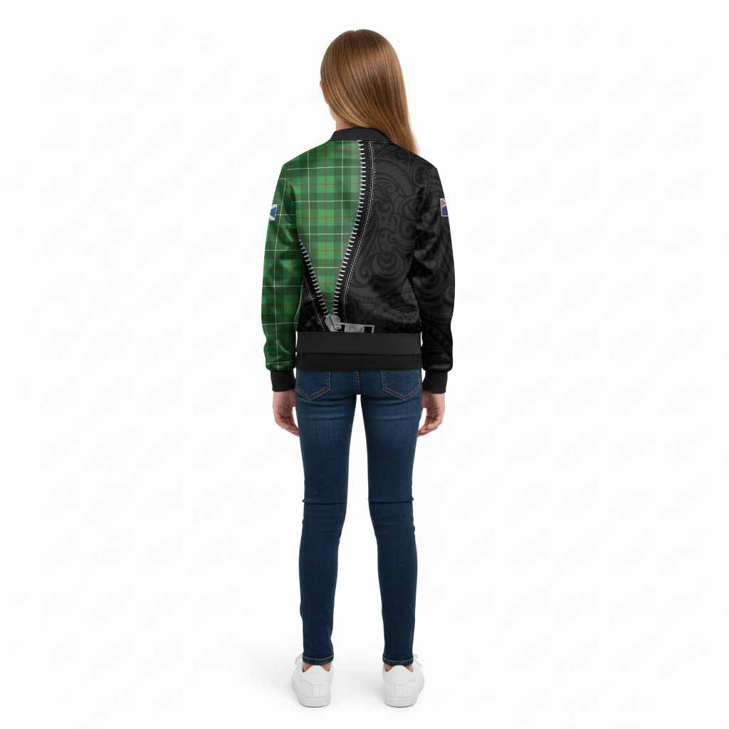 Galloway Tartan Kid Bomber Jacket New Zealand Pattern Unique Zipper Stylized