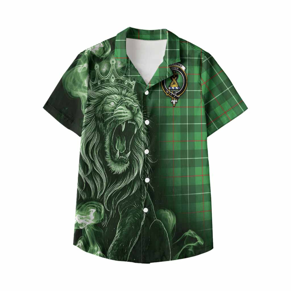 Galloway Tartan Kid Hawaiian Shirt Roaring Lion Heritage