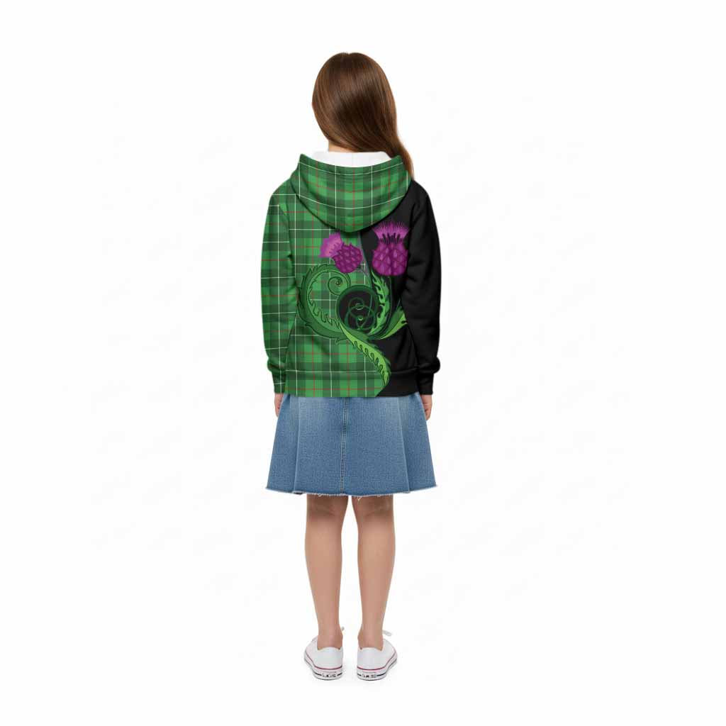 Galloway Tartan Kid Hoodie Traditional Scottish Thistle