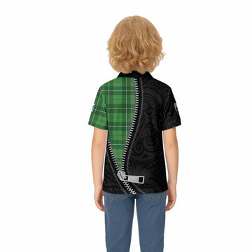 Galloway Tartan Kid Polo Shirt New Zealand Pattern Unique Zipper Stylized