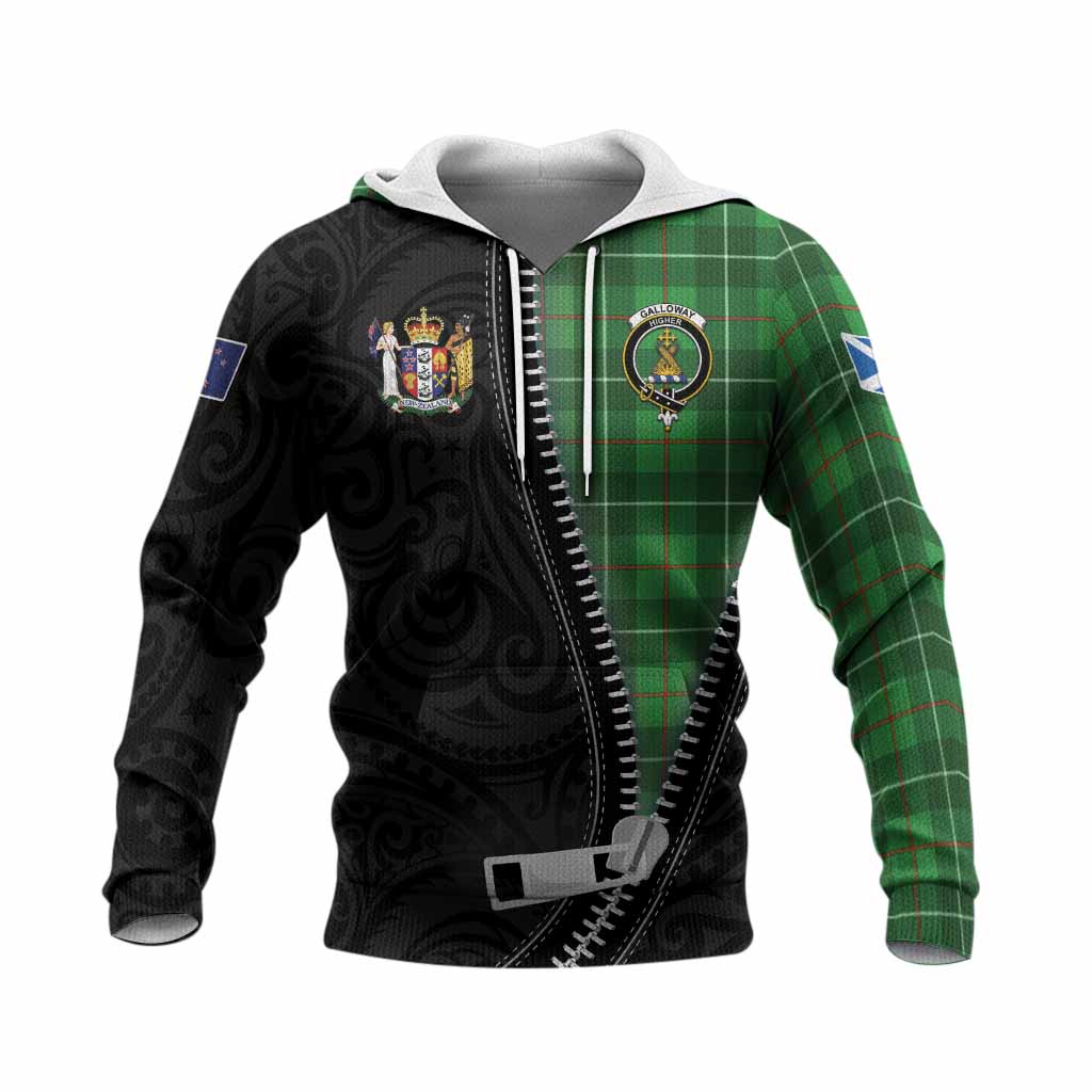 Galloway Tartan Knitted Hoodie New Zealand Pattern Unique Zipper Stylized