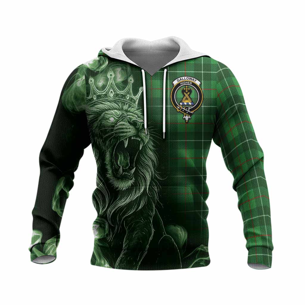 Galloway Tartan Knitted Hoodie Roaring Lion Heritage