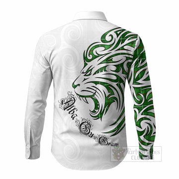 Galloway Tartan Lion Roar Long Sleeve Button Shirts Alba Gu Brath with Celtic Motifs