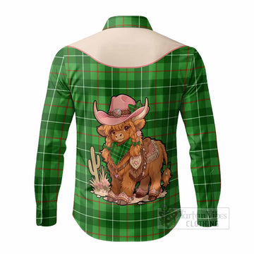 Galloway Tartan Long Sleeve Button Shirts Wee Coo Cowgirl Cute Style