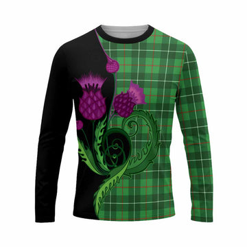 Galloway Tartan Long Sleeve T-Shirt Traditional Scottish Thistle