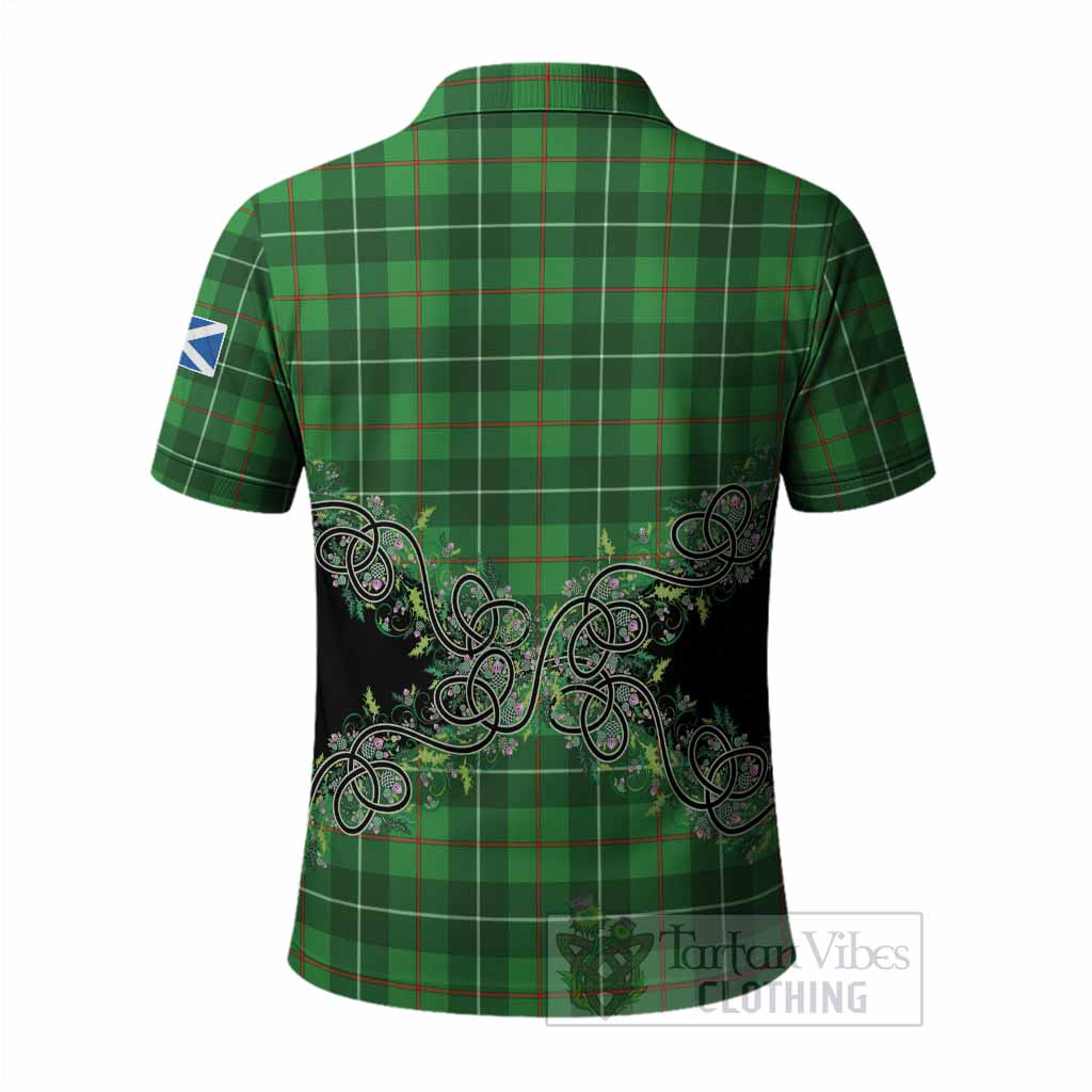 Galloway Tartan Polo Shirt Thistle Scottish Spirit