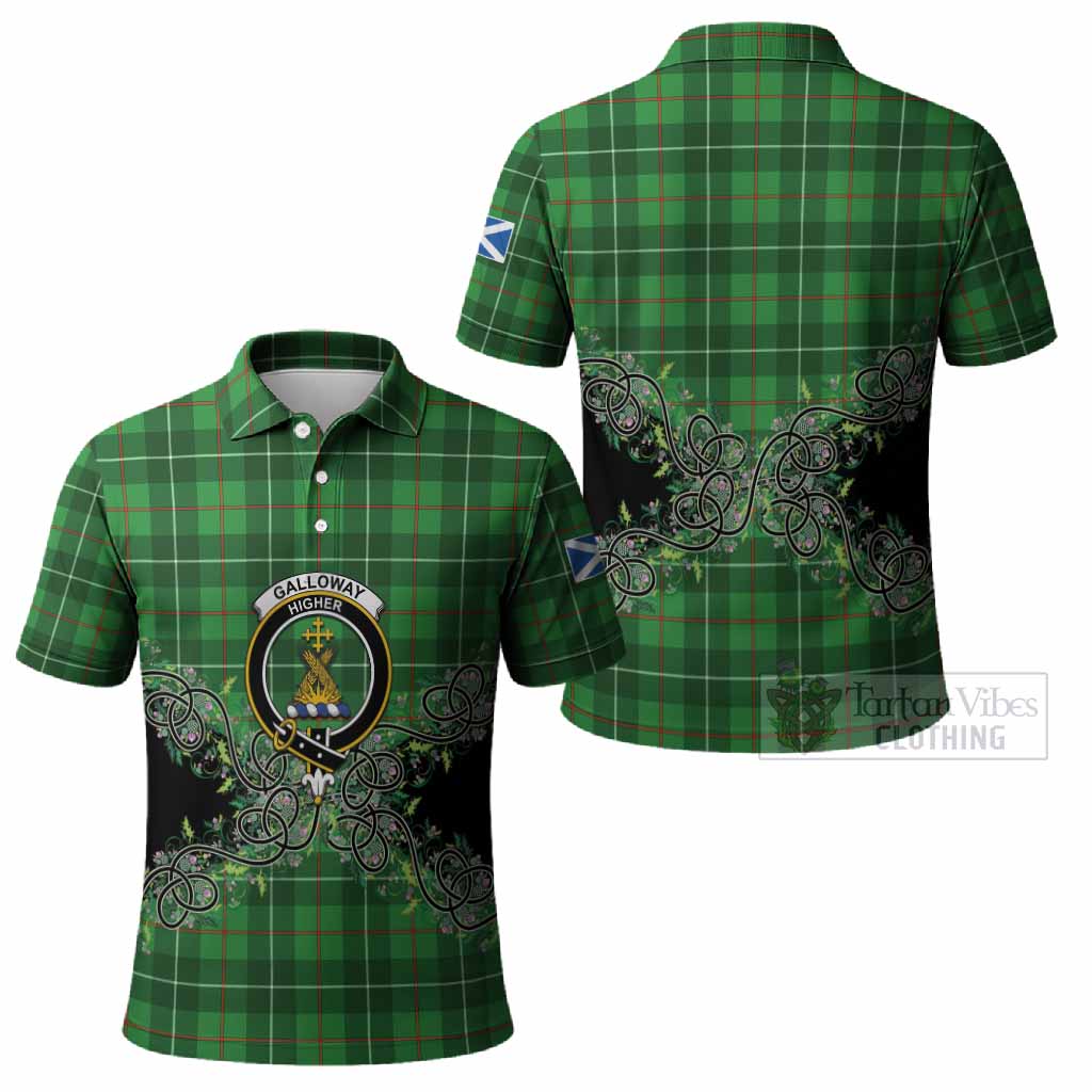 Galloway Tartan Polo Shirt Thistle Scottish Spirit