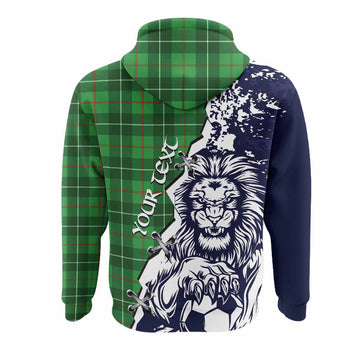 Galloway Tartan Scottish Hoodie Angry Lion With Soccer Ball Style