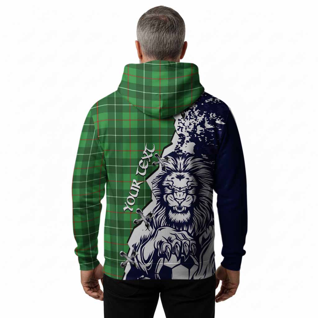 Galloway Tartan Scottish Hoodie Angry Lion With Soccer Ball Style