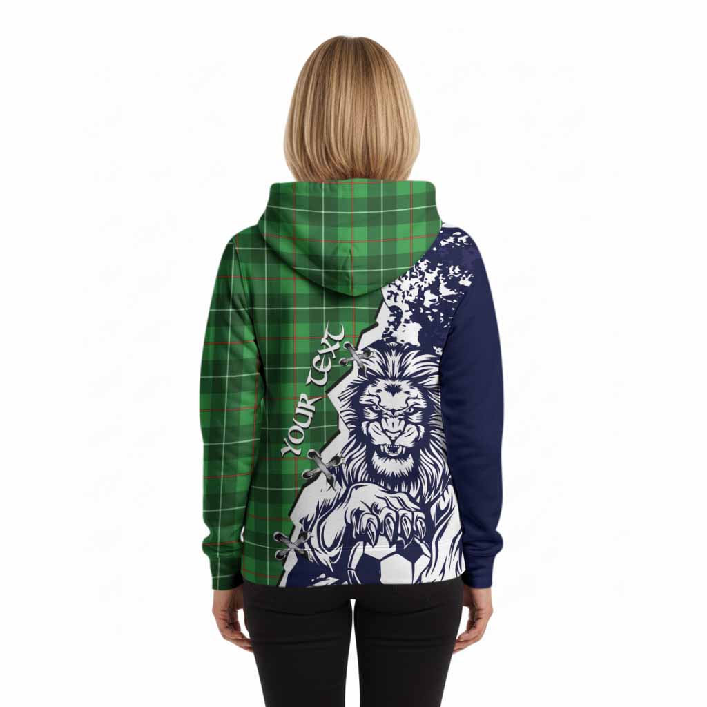 Galloway Tartan Scottish Hoodie Angry Lion With Soccer Ball Style