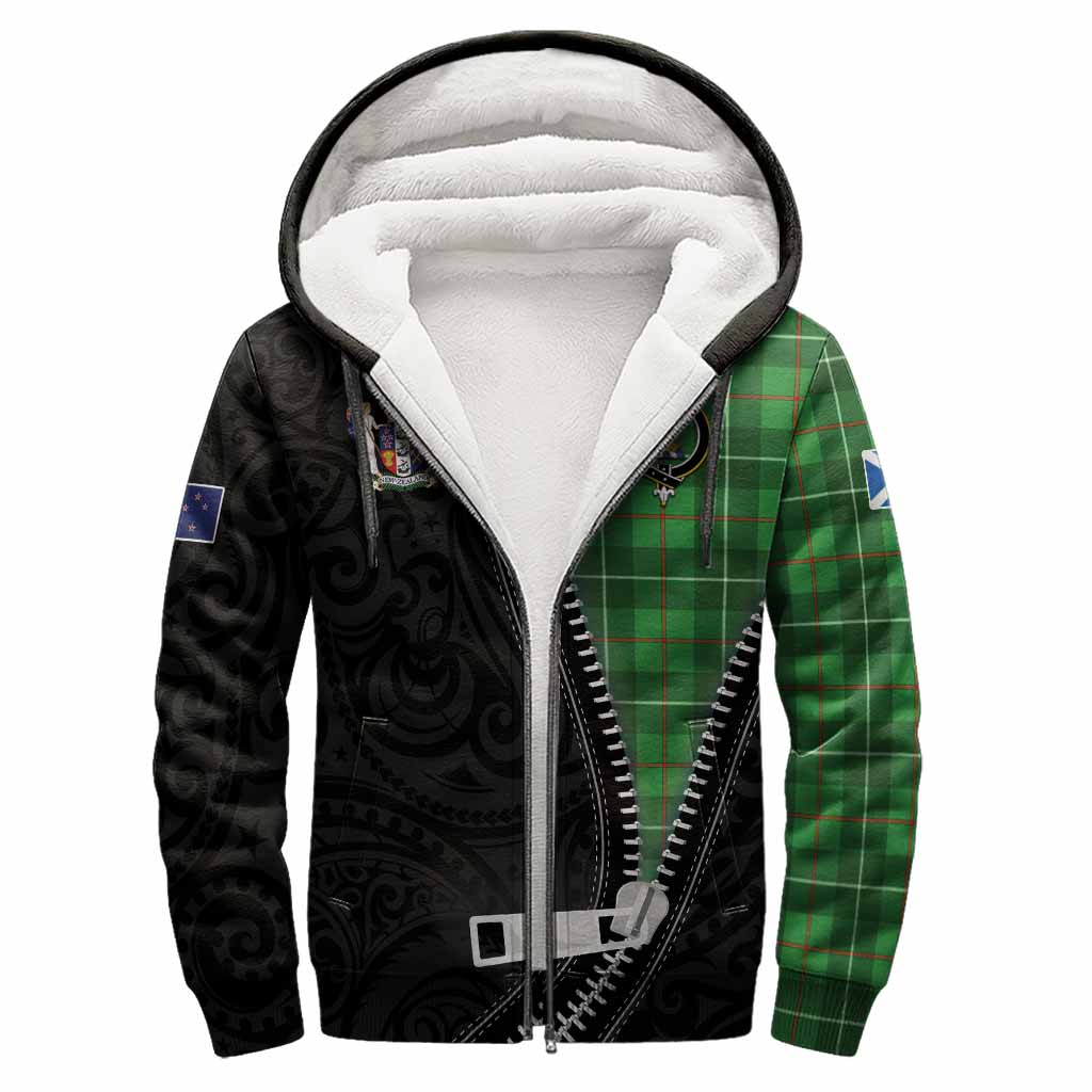 Galloway Tartan Sherpa Hoodie New Zealand Pattern Unique Zipper Stylized