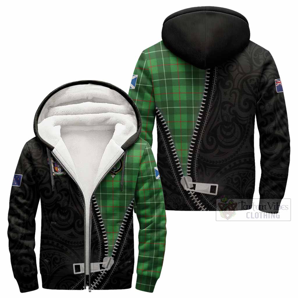 Galloway Tartan Sherpa Hoodie New Zealand Pattern Unique Zipper Stylized
