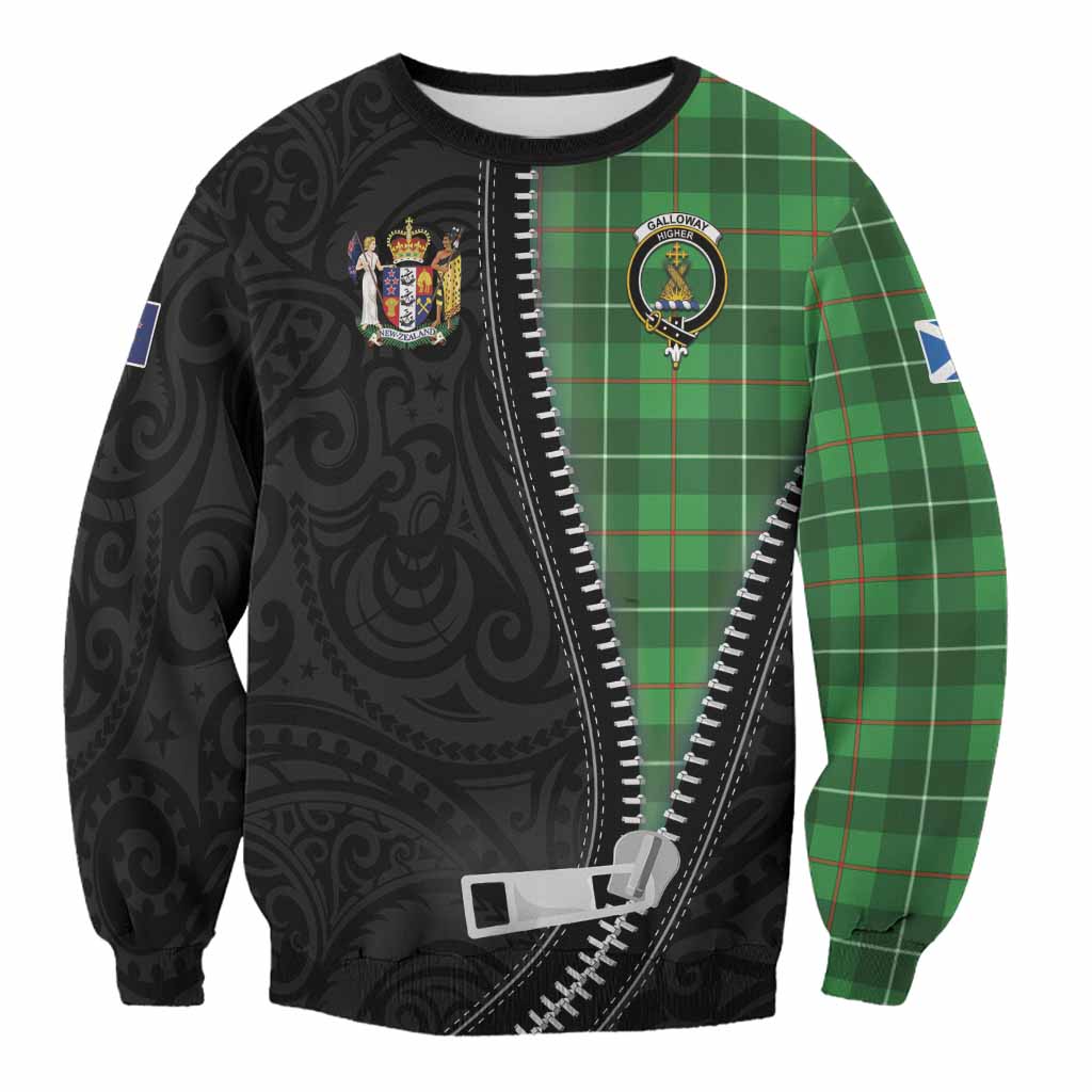 Galloway Tartan Sweatshirt New Zealand Pattern Unique Zipper Stylized